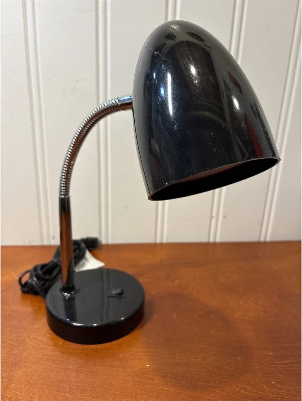 Intertek Lamp Black Metal Gooseneck Fluorescent Light Positionable Desk Lamp